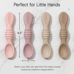 Sperric Baby Spoons Self Feeding Spoons - 6+ Months, Infant Spoons First Stage, Baby Led Weaning BPA Free Teething Spoons