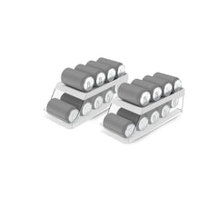 OU Soda Can Organizer for Refrigerator Set of 2, Clear Rolling Can Dispenser for Fridge / Pantry, Soda Can Rack Kitchen Organizers, BPA Free