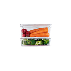 OU Fridge Food Organizer Bins with Vented Lid & Drain Tray, Clear Stackable Refrigerator Storage Bin, Produce Kitchen Storage Container, BPA Free