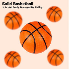 Basketball Hoop Playset with Suction Cups & Tying Straps, 2 in 1 Mini Basketball Hoop for Bathtub & Door with 3 Soft Balls for Toddlers 1-3