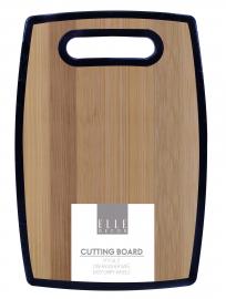 Slip-resistant Bamboo-Designed Plastic Cutting Board with Handle, Dishwasher Safe, Stylish, and Durable Kitchen Essential- Medium 9" x 14.5"