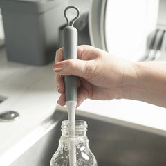 OU Bottle & Glass Brush – Ergonomic, Flexible Bristles for Scratch-Free, Deep Cleaning of Cups, Bottles & Glasses