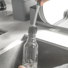 OU Bottle & Glass Brush – Ergonomic, Flexible Bristles for Scratch-Free, Deep Cleaning of Cups, Bottles & Glasses