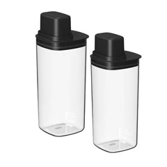 OU Airtight Food Storage Container, 6 Cup BPA Free Plastic Storage Container with Measuring Cup Lids, 2 Pack Space Saving Kitchen Pantry Organizer