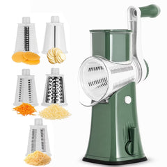 Rotary Cheese Grater with Handle, Manual Cheese Shredder Strong Suction Base. Kitchen Mandoline Vegetable Slicer. Grater for Fruit, Vegetables, Nuts