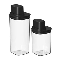 OU Food Storage Container Set, 4 Cup & 6 Cup Plastic Storage Container with Measuring Cup & Leak Proof Lids, 2 Pack Kitchen Pantry Organizer