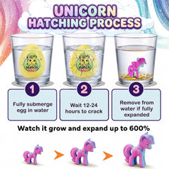 Unicorn Hatching Eggs, 6 Pack Pre-Filled Growing Unicorn Toys Set, Surprise Hatch Eggs Toy, Magical Unicorns Gift Toys for Kids Age 3+