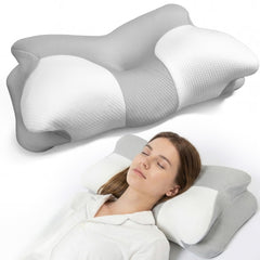 Cervical Memory Foam Pillow for Neck and Shoulder Relief, Contour Pillow with Removable, Breathable Pillowcase for Side, Back, and Stomach Sleepers