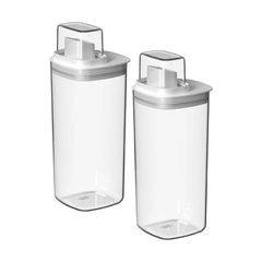OU Liquid Soap & Laundry Detergent Dispenser, 50oz Airtight Dispenser with Measuring Cap, Lightweight Liquid Soap & Fabric Softener Organizer, 2 pack