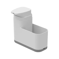 OU Liquid Soap Dispenser, 19 oz Refillable Plastic Dish Soap Dispenser with Extended Sponge Holder & Drip Tray, Space-Saving Kitchen Sink Organizer