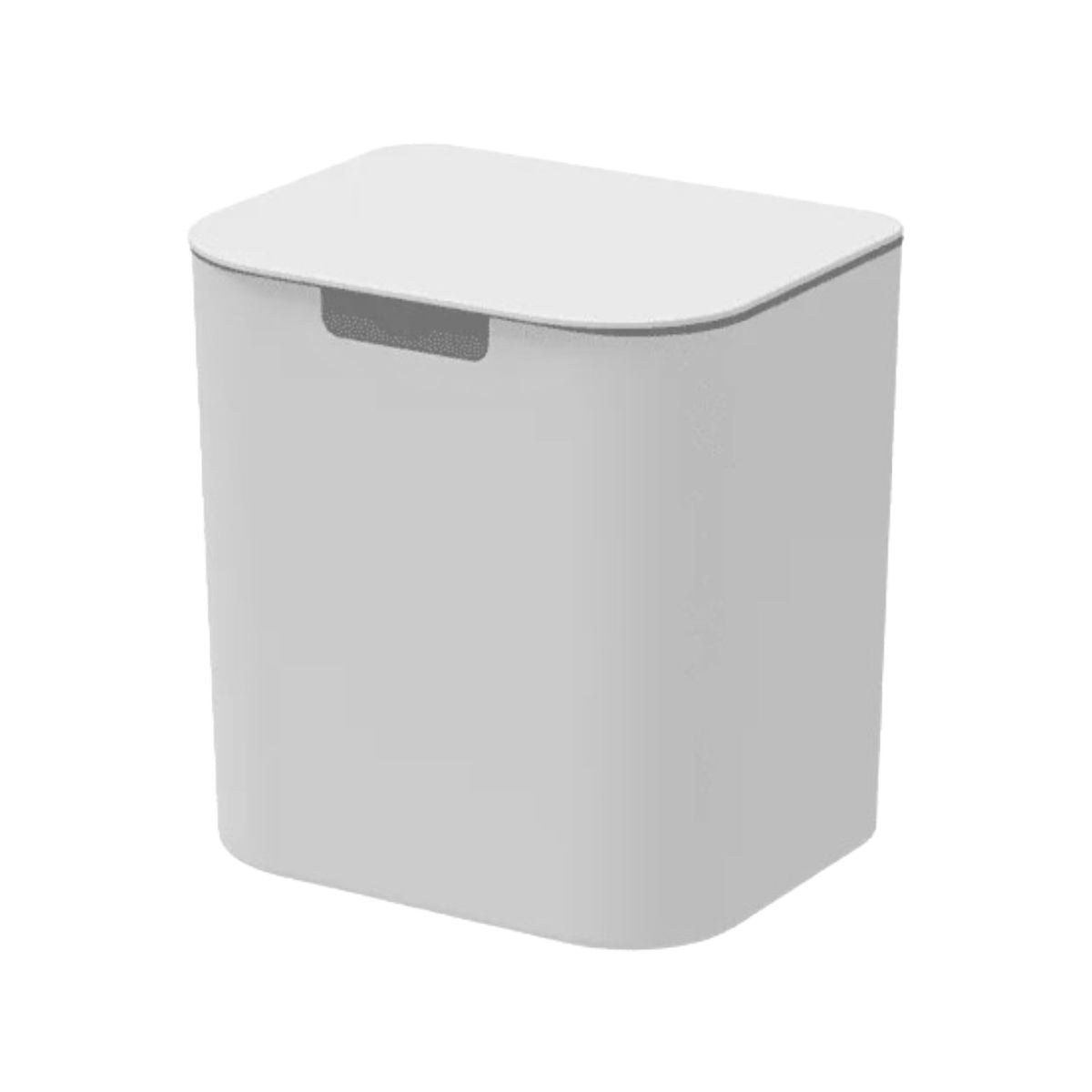 OU Wall-Mounted Bathroom Trash Can, 1.3 Gallon Self-Adhesive Hanging Trash Bin with with Lid & Removable Bag Ring, Space-saving Trash Can for Bathroom