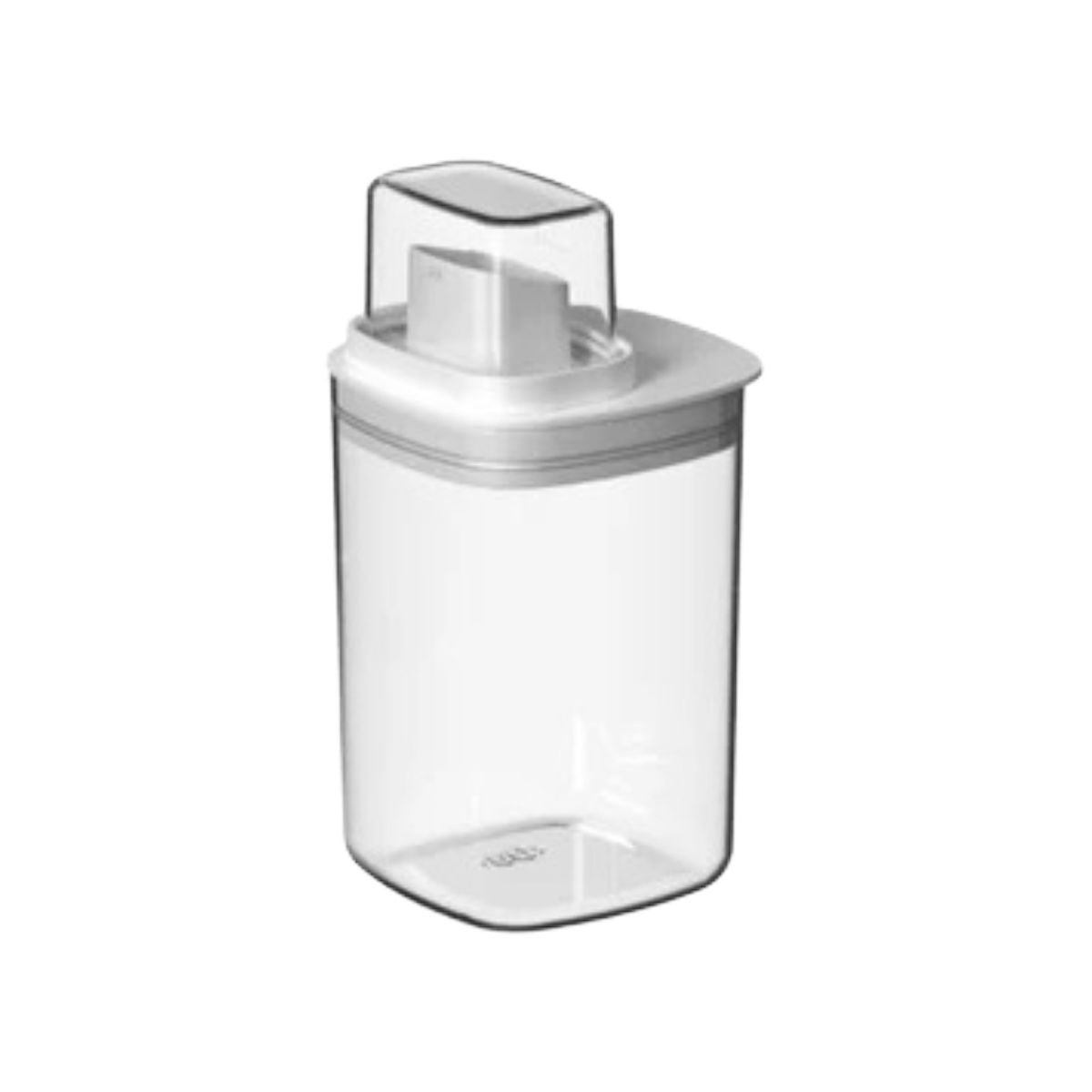 OU Liquid Soap & Laundry Detergent Dispenser, 34 oz Versatile Clear Laundry Detergent Dispenser with Measuring Cap, Airtight Laundry Organizer