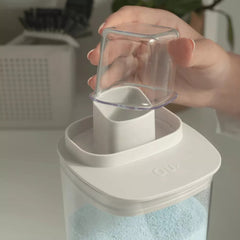 OU 34 oz Liquid Soap & Laundry Detergent Dispenser, 2 Pack Versatile Clear Laundry Detergent Dispenser with Measuring Cap, Airtight Laundry Organizer