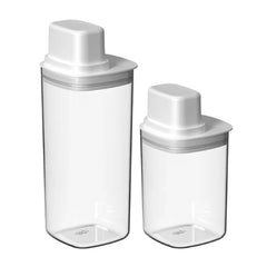 OU Food Storage Container Set, 4 Cup & 6 Cup Plastic Storage Container with Measuring Cup & Leak Proof Lids, 2 Pack Kitchen Pantry Organizer