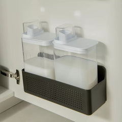 OU Wall-Mounted Storage Organizer, Easy-Install Hanging Cabinet Door Storage Basket for Kitchen & Laundry Room, Heavy Duty Adhesive Storage Basket