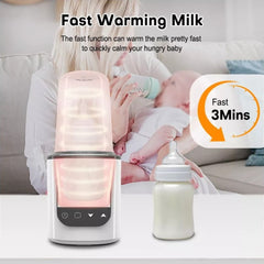 Baby Bottle Warmer Fast Milk Warmer for Baby, Temperature Control Bottle Warmer Baby for Formula Breast Milk Baby Bottle Warmer and Sterilizer & Timer