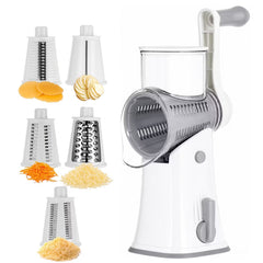 Rotary Cheese Grater with Handle, Manual Cheese Shredder Strong Suction Base. Kitchen Mandoline Vegetable Slicer. Grater for Fruit, Vegetables, Nuts
