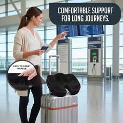 Gel Memory Foam Seat Cushion, Cooling Gel U Shaped Tailbone Coccyx Office & Car Seat Cushion, Orthopedic Chair Cushions for Sciatica Pain Relief