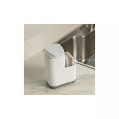 OU Sink Organizer Set, Compact Dish Drying Rack with Drainage Spout & 19 oz Liquid Soap Dispenser with Sponge Holder, Nonslip Kitchen Sink Organizer