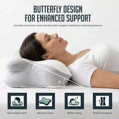 Cervical Memory Foam Pillow for Neck and Shoulder Relief, Contour Pillow with Removable, Breathable Pillowcase for Side, Back, and Stomach Sleepers