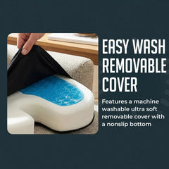Gel Memory Foam Seat Cushion, Cooling Gel U Shaped Tailbone Coccyx Office & Car Seat Cushion, Orthopedic Chair Cushions for Sciatica Pain Relief