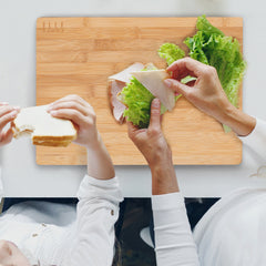 Elle Decor Bamboo Cutting Board 11x15.25 Tan Kitchen Essential Durable and Stylish