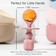 Silicone Baby Spoons for Baby Led Weaning 2-Pack, First Stage Baby Feeding Spoon Set Gum Friendly BPA Lead Phthalate and Plastic Free