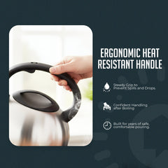 Luminuxe Whistling Tea Kettle, 3qt Stainless Steel Stove Top Kettle with Cool-Touch Handle, Durable, Fast Boil Tea Pot for Gas or Electric Stove