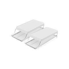 OU Egg Holder for Fridge, Rolling Egg Organizer for Refrigerator Organization, Clear Stackable Container for Kitchen Organizers and Storage, BPA Free