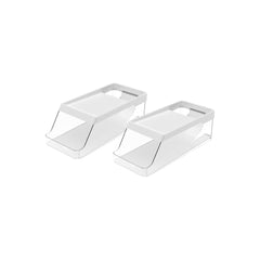 OU Soda Can Organizer for Refrigerator Set of 2, Clear Rolling Can Dispenser for Fridge / Pantry, Soda Can Rack Kitchen Organizers, BPA Free