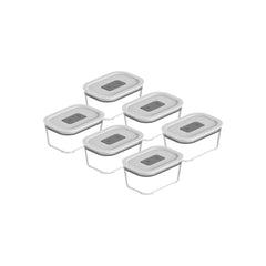 OU Glass Food Storage Container Set 12pc (set of 6) Microwave, Freezer & Dishwasher Safe, Airtight Leak Proof Lid with Microwave Valve, Stackable