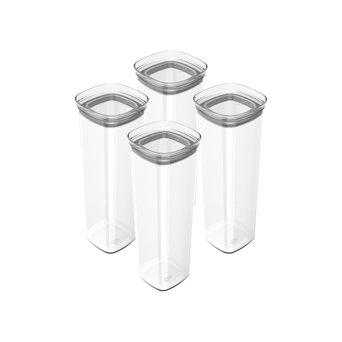 OU Airtight Food Storage Container 8pc (set of 4) BPA Free Clear Plastic Storage Container with Leak Proof Lid, Stackable Kitchen Pantry Organizer