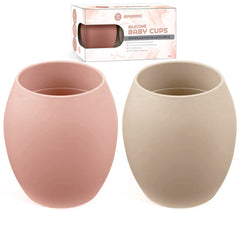Silicone Baby Tiny Cups for Infant’s First Stage Training, Developed by Feeding Specialist to Fit Baby’s Mouth and Hands 3 Months+ (Pink 3 OZ)
