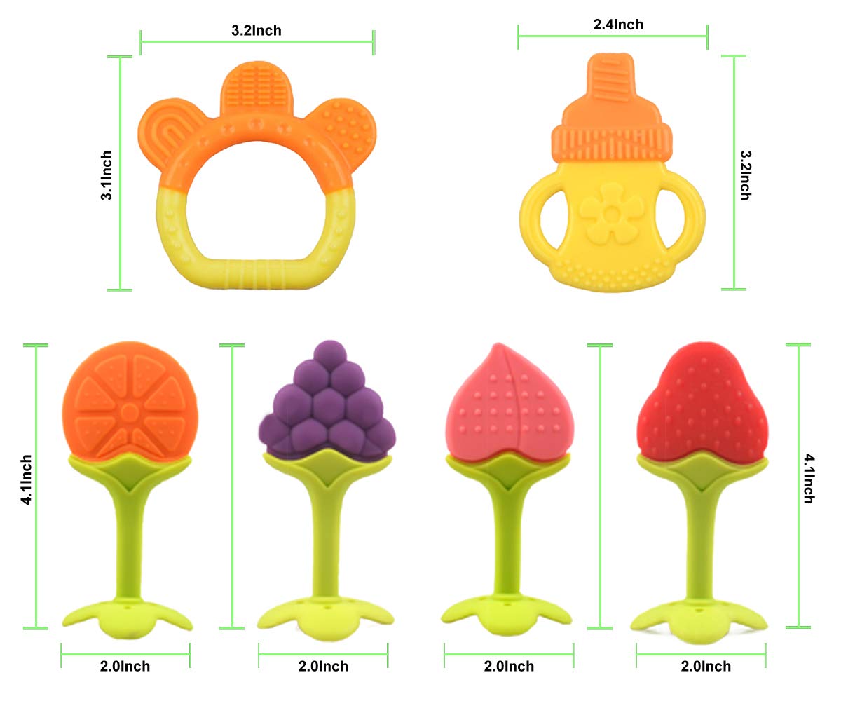 Baby Teething Toys for Newborn Infants (6-Pack) Freezer Safe Infant an –  Sperric Little World