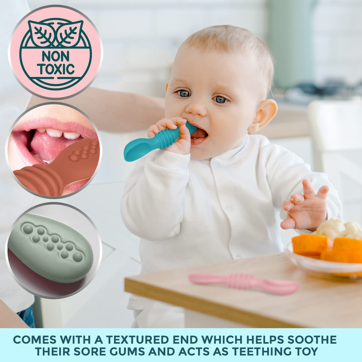 Silicone Baby Spoons First Stage Infant Feeding Spoon for Baby Led