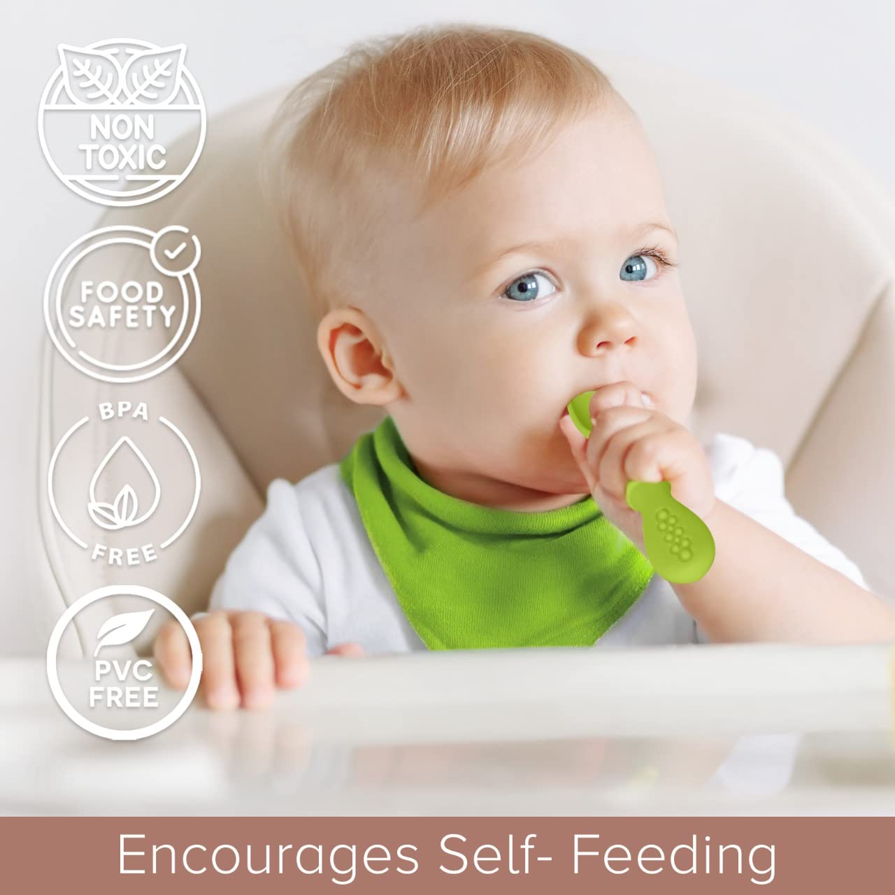 Baby Spoons - Self-feeding Toddler Utensils - First Stage Baby Led Wea