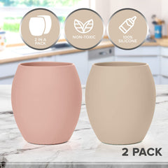 Silicone Baby Tiny Cups for Infant’s First Stage Training, Developed by Feeding Specialist to Fit Baby’s Mouth and Hands 3 Months+ (Pink 3 OZ)