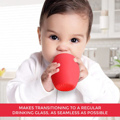 Silicone Baby Tiny Cups for Infant’s First Stage Training, Developed by Feeding Specialist to Fit Baby’s Mouth and Hands 3 Months+ (Pink 3 OZ)