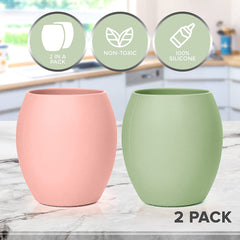Silicone Baby Tiny Cups for Infant’s First Stage Training, Developed by Feeding Specialist to Fit Baby’s Mouth and Hands 3 Months+ (Pink 3 OZ)