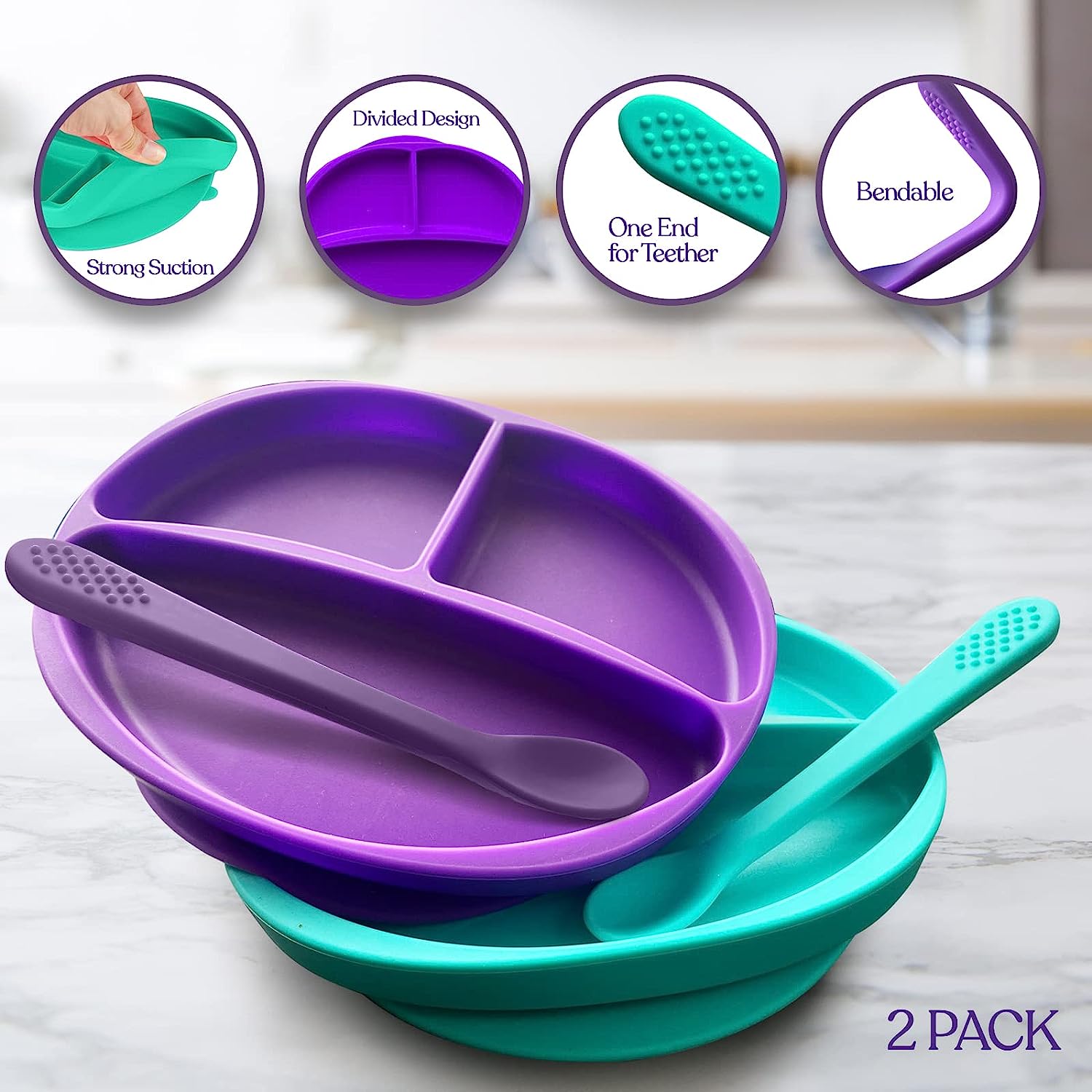 Sperric Silicone Suction Plate For Toddlers Baby Toddler Plate 100% Food  Grade Silicone Stay Put Plates - BPA Free Microwave & Dishwasher Safe Blue  