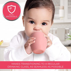 Silicone Baby Tiny Cups for Infant’s First Stage Training, Developed by Feeding Specialist to Fit Baby’s Mouth and Hands 3 Months+ (Pink 3 OZ)