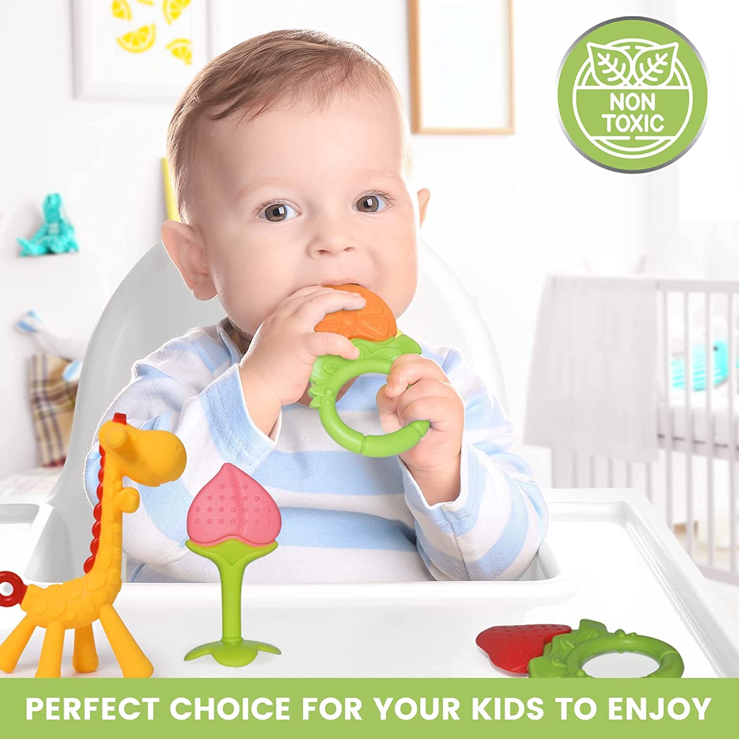 Baby Teething Toys for Newborn Infants (6-Pack) Freezer Safe