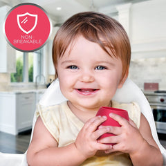 Silicone Baby Tiny Cups for Infant’s First Stage Training, Developed by Feeding Specialist to Fit Baby’s Mouth and Hands 3 Months+ (Pink 3 OZ)