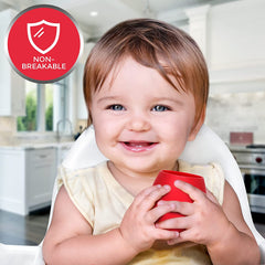 Silicone Baby Tiny Cups for Infant’s First Stage Training, Developed by Feeding Specialist to Fit Baby’s Mouth and Hands 3 Months+ (Pink 3 OZ)