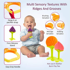 Baby Teething Toys for Newborn Infants (6-Pack) Freezer Safe Infant and Toddler Silicone Teethers Soothe Babies Gums, Perfect Baby Gift