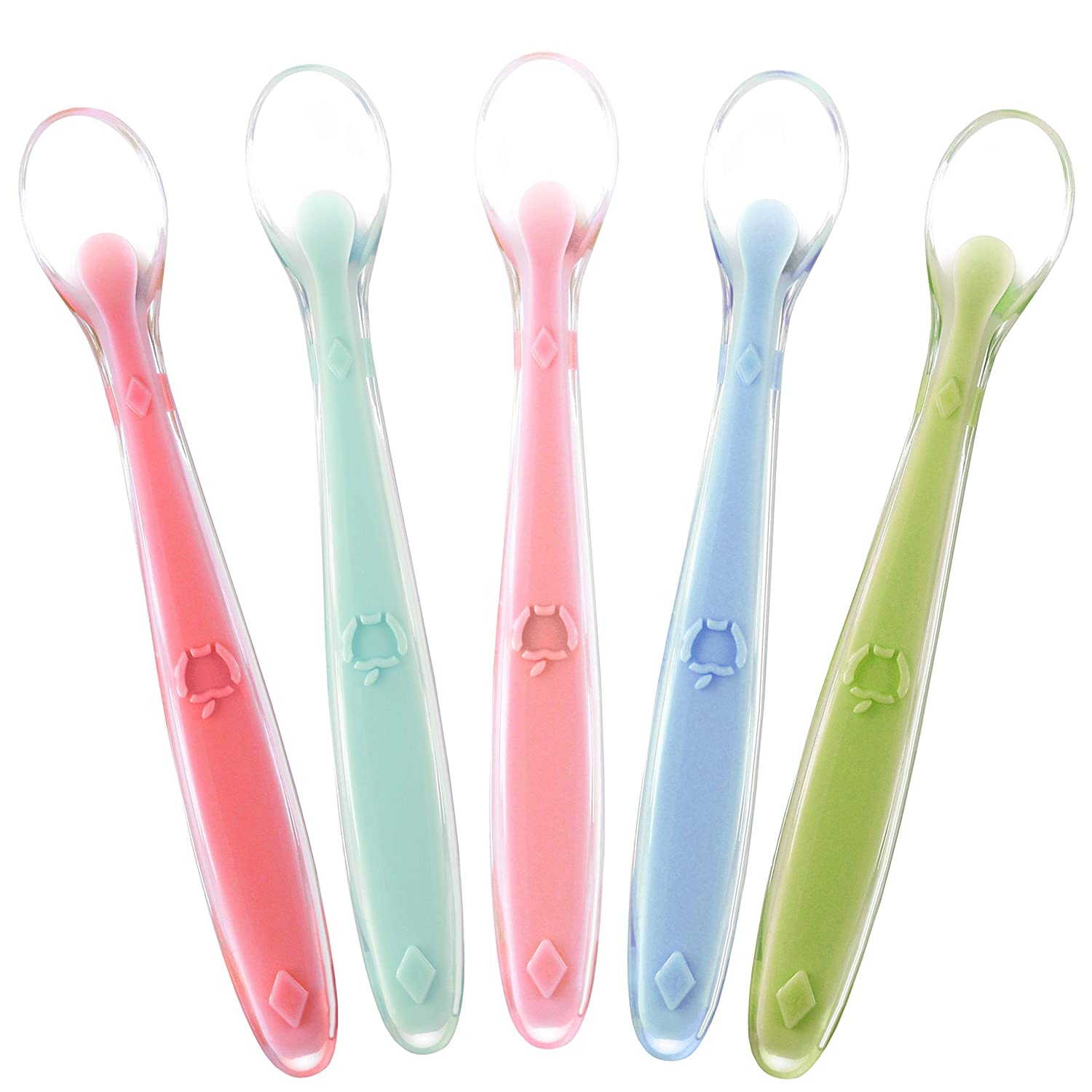 Best First Stage Baby Infant Spoons, 5-Pack, Soft Silicone Baby Spoons –  Sperric Little World