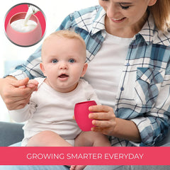 Silicone Baby Tiny Cups for Infant’s First Stage Training, Developed by Feeding Specialist to Fit Baby’s Mouth and Hands 3 Months+ (Pink 3 OZ)