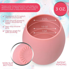 Silicone Baby Tiny Cups for Infant’s First Stage Training, Developed by Feeding Specialist to Fit Baby’s Mouth and Hands 3 Months+ (Pink 3 OZ)